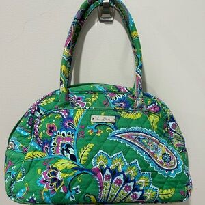 Vera Bradley Emerald and Blue Paisley Shoulder Bag